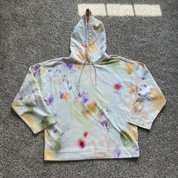 Scotch & Soda Wildflower cream tie-dye hooded sweatshirt size M - Picture 5 of 12
